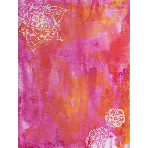 Seeking Pink Gold Ornate Wood Framed Art Print with Double Matting by Varacek, Pam