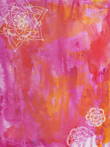 Seeking Pink White Modern Wood Framed Art Print with Double Matting by Varacek, Pam