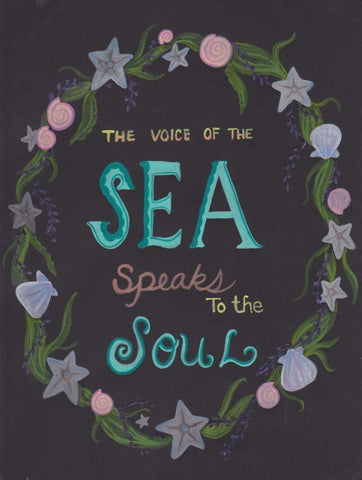 Sea Soul Black Ornate Wood Framed Art Print with Double Matting by Varacek, Pam
