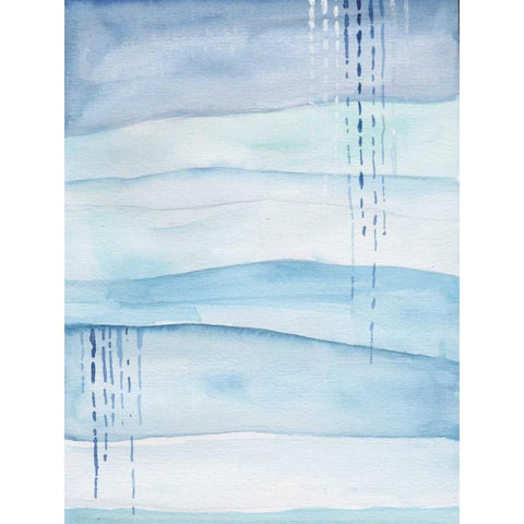 Blue Sand Storm White Modern Wood Framed Art Print by Varacek, Pam