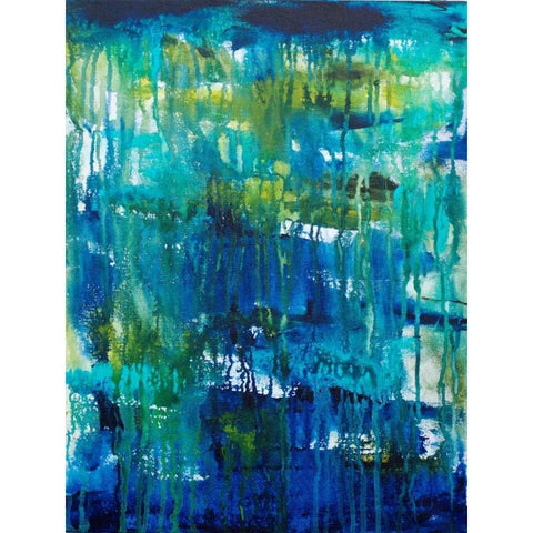 Water Abstraction Black Modern Wood Framed Art Print by Varacek, Pam
