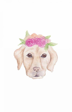 Petunia Pup Black Ornate Wood Framed Art Print with Double Matting by Varacek, Pam