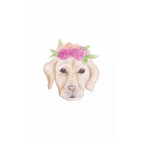 Petunia Pup White Modern Wood Framed Art Print by Varacek, Pam