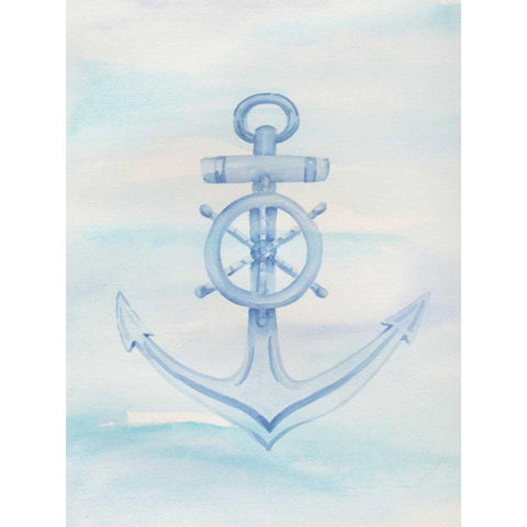 Coastal Anchor 1 Black Modern Wood Framed Art Print with Double Matting by Varacek, Pam