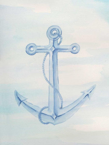 Coastal Anchor 2 Black Ornate Wood Framed Art Print with Double Matting by Varacek, Pam