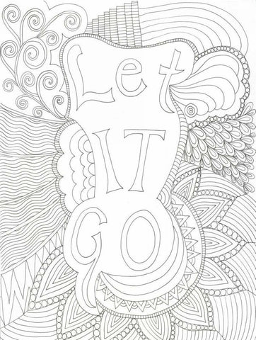 Let It Go White Modern Wood Framed Art Print with Double Matting by Varacek, Pam