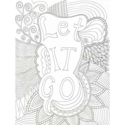 Let It Go Black Modern Wood Framed Art Print with Double Matting by Varacek, Pam