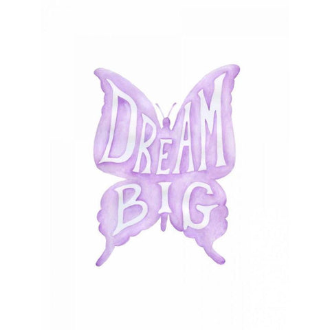 Dream Big Butterfly Black Modern Wood Framed Art Print with Double Matting by Varacek, Pam