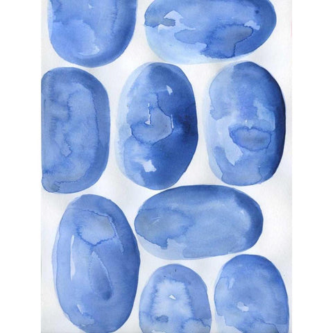 Indigo Stones Black Modern Wood Framed Art Print with Double Matting by Varacek, Pam