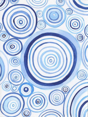 Mesmerized Blues 1 Black Ornate Wood Framed Art Print with Double Matting by Varacek, Pam