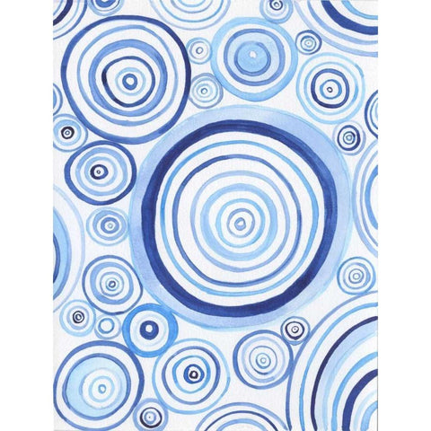 Mesmerized Blues 1 Gold Ornate Wood Framed Art Print with Double Matting by Varacek, Pam