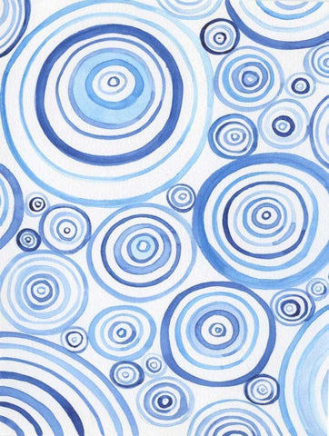 Mesmerized Blues 2 Black Ornate Wood Framed Art Print with Double Matting by Varacek, Pam