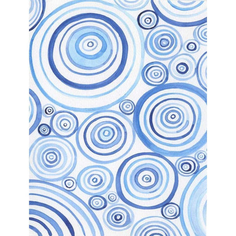 Mesmerized Blues 2 White Modern Wood Framed Art Print by Varacek, Pam