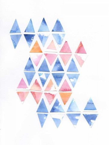 Diamond Cluster 2 White Modern Wood Framed Art Print with Double Matting by Varacek, Pam