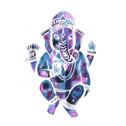 Buddha Elephant Black Modern Wood Framed Art Print by Varacek, Pam