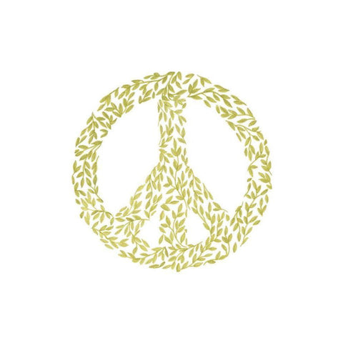 Peace Flourish White Modern Wood Framed Art Print by Varacek, Pam