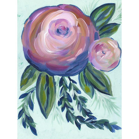 Elegant Bloom 1 Black Modern Wood Framed Art Print with Double Matting by Varacek, Pam