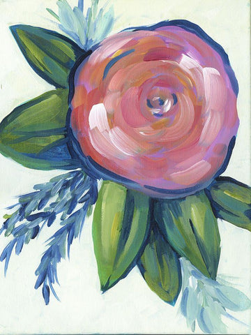 Elegant Bloom 2 Black Ornate Wood Framed Art Print with Double Matting by Varacek, Pam