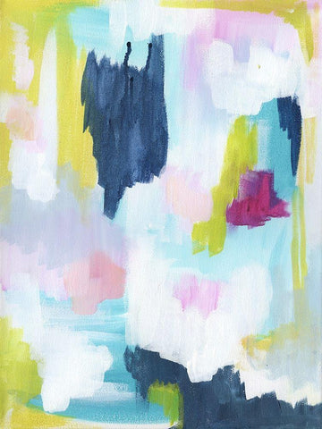 Energetic Assumption 2 White Modern Wood Framed Art Print with Double Matting by Varacek, Pam