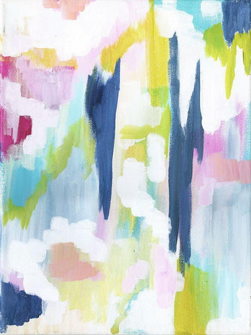 Energetic Assumption 3 White Modern Wood Framed Art Print with Double Matting by Varacek, Pam