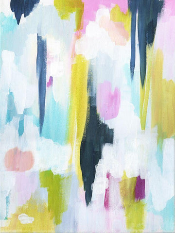 Energetic Assumption 4 White Modern Wood Framed Art Print with Double Matting by Varacek, Pam