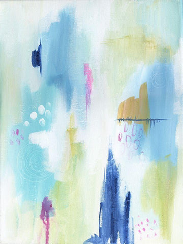 Energetic Assumption 5 White Modern Wood Framed Art Print with Double Matting by Varacek, Pam