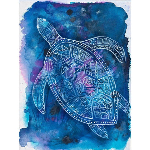 Vibrant Turtle 2 Black Modern Wood Framed Art Print by Varacek, Pam