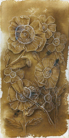 Powerful Floral White Modern Wood Framed Art Print with Double Matting by Varacek, Pam