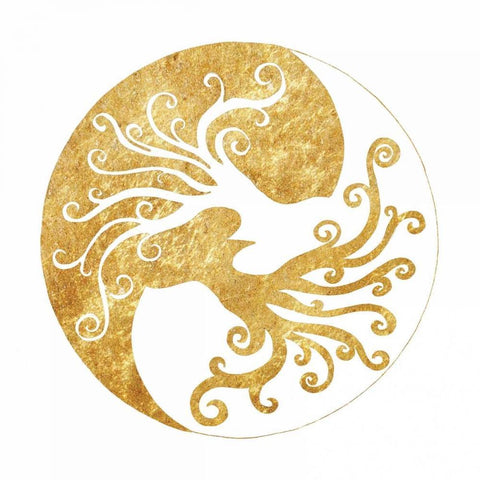 Tree Of Life 2 Gold Ornate Wood Framed Art Print with Double Matting by Varacek, Pam