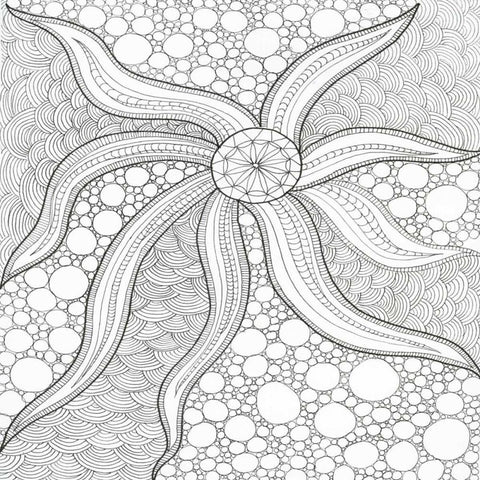 Coastal Starfish Black Ornate Wood Framed Art Print with Double Matting by Varacek, Pam