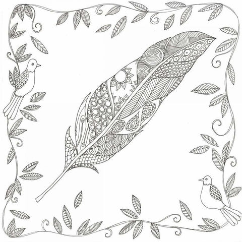 Fallen Feather White Modern Wood Framed Art Print by Varacek, Pam