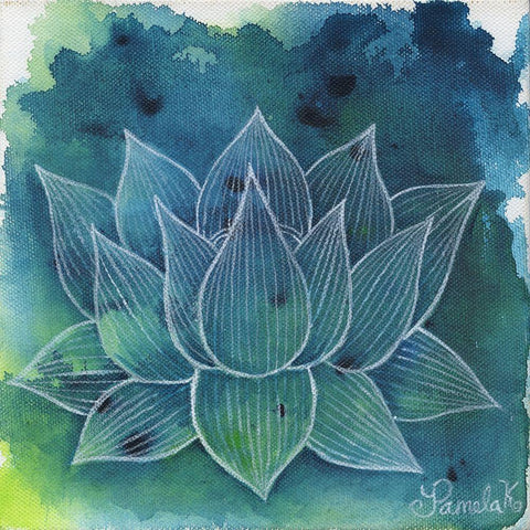 Emerging Lotus 1 White Modern Wood Framed Art Print with Double Matting by Varacek, Pam