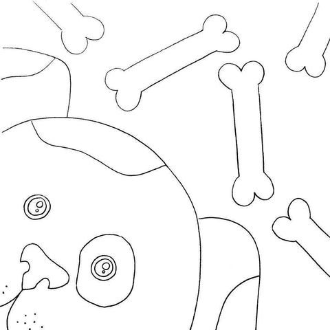 Puppy Gold Ornate Wood Framed Art Print with Double Matting by Varacek, Pam