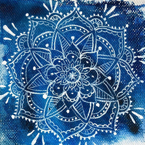 Mandala Mini 2 White Modern Wood Framed Art Print by Varacek, Pam
