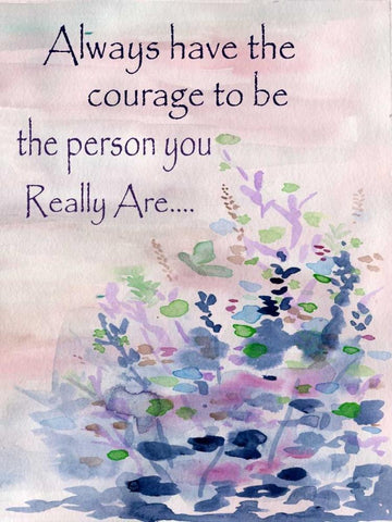 Always Have The Courage White Modern Wood Framed Art Print with Double Matting by Varacek, Pam