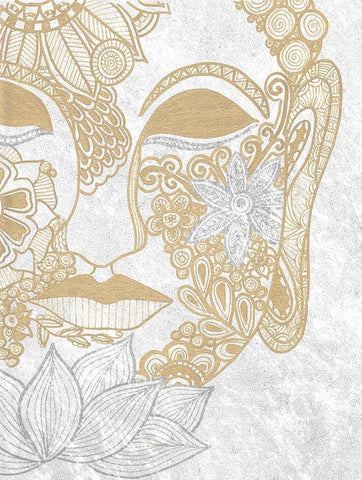 Buddha Bling Black Ornate Wood Framed Art Print with Double Matting by Varacek, Pam