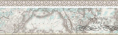 Paris Collage Global Panel Black Ornate Wood Framed Art Print with Double Matting by Allen, Candace