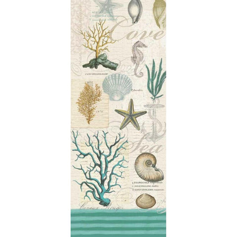 New Beachcomber Coastal Black Modern Wood Framed Art Print with Double Matting by Lula Bijoux and Company