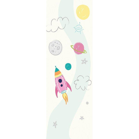Exploring Rocket Black Modern Wood Framed Art Print by Lula Bijoux and Company