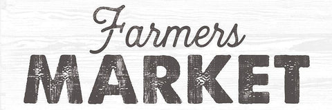 Farmers Market White Modern Wood Framed Art Print with Double Matting by Lula Bijoux And Company