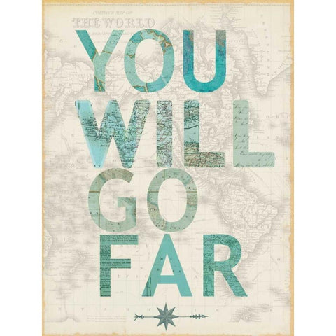 You will go far White Modern Wood Framed Art Print by Lula Bijoux and Company