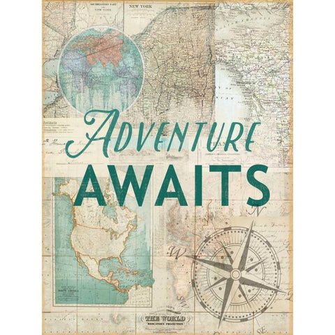 Adventure awaits White Modern Wood Framed Art Print by Lula Bijoux and Company