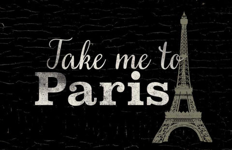 Take me to Paris White Modern Wood Framed Art Print with Double Matting by Allen, Candace