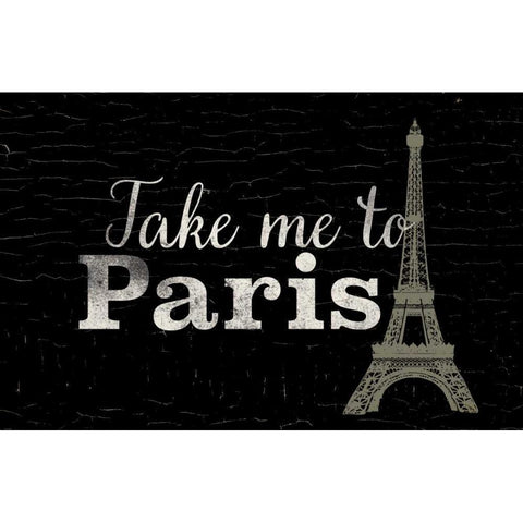 Take me to Paris Black Modern Wood Framed Art Print with Double Matting by Allen, Candace