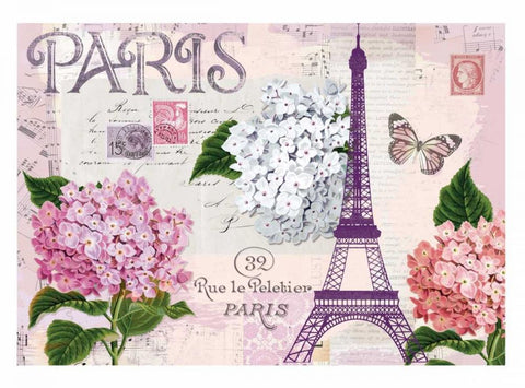 Paris in Lavendar White Modern Wood Framed Art Print with Double Matting by Allen, Candace