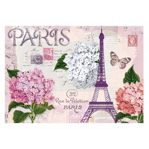 Paris in Lavendar Black Modern Wood Framed Art Print with Double Matting by Allen, Candace