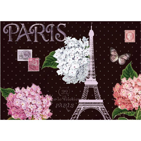 Paris Dots Black Modern Wood Framed Art Print with Double Matting by Allen, Candace