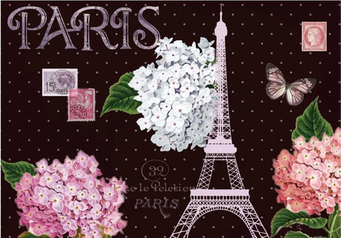 Paris Dots Black Ornate Wood Framed Art Print with Double Matting by Allen, Candace