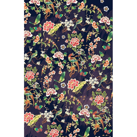 Kimono Quilt Black Modern Wood Framed Art Print with Double Matting by Allen, Candace