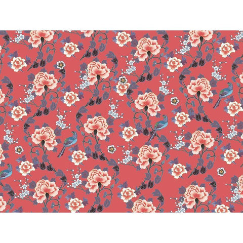 Kimono Quilt Floral 2 Black Modern Wood Framed Art Print by Allen, Candace